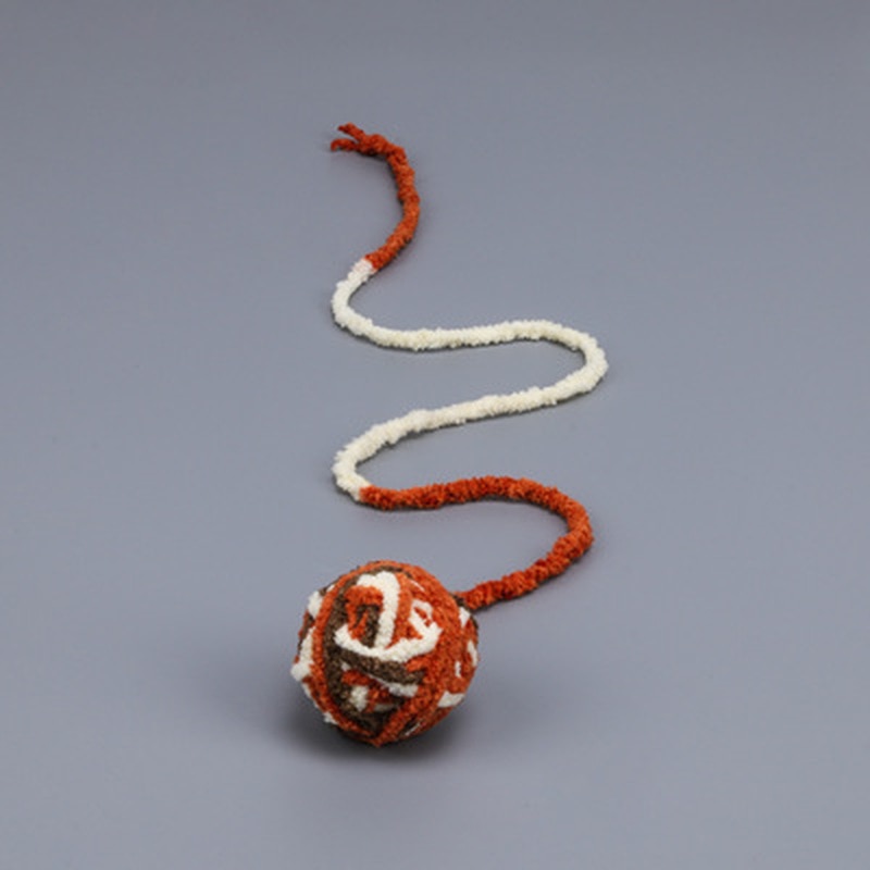 Grappige Lange Staart Fuzzy Katten Wol Bal Speelgoed Kleurrijke Touw Bal Huisdier Kat Speelgoed Teaser