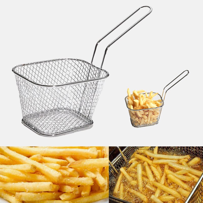 Mini Frieten Mand Zeef Mini Franse Friteuses Mand Netto Mesh Fries Chip Keuken Tool Rvs Friteuse Thuis