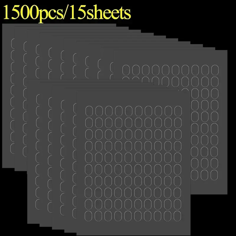 100/2000x doppelseitiges Klebeband, Punkte, Poster, klarer Kleber, ovales Klebeband, keine Spuren, Puppenfuß, fester Aufkleber, wasserdicht, für DIY-Handwerk: Silber
