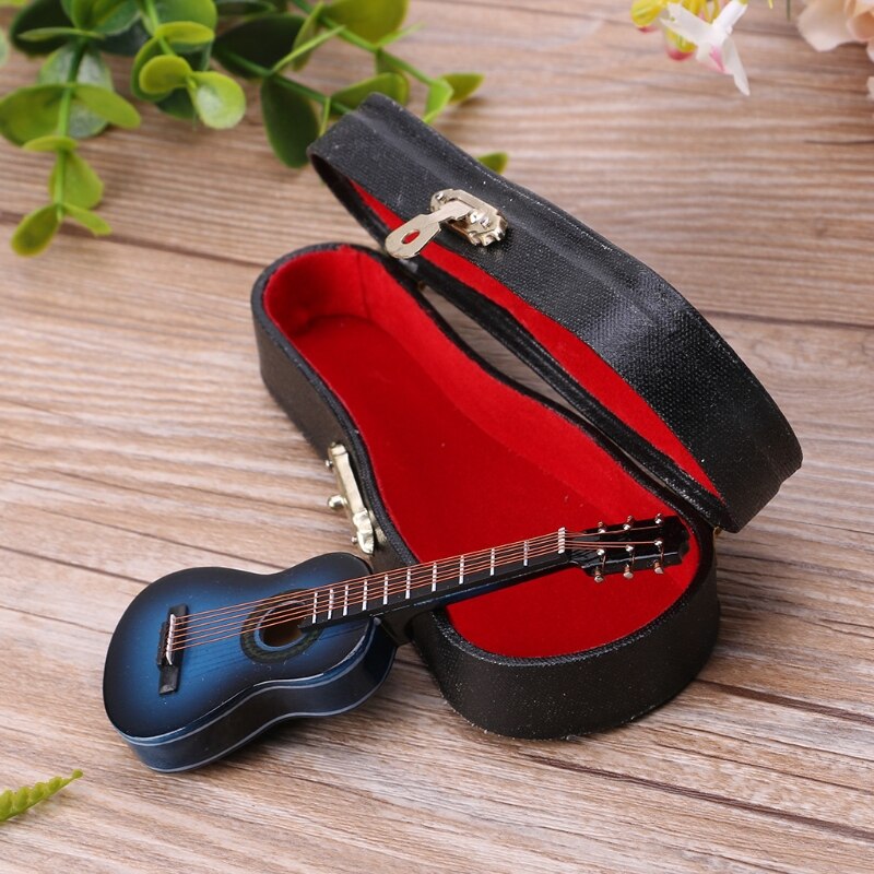 10cm Toy Acoustic Guitar Scale Model Home Office Desk Decor Ornaments