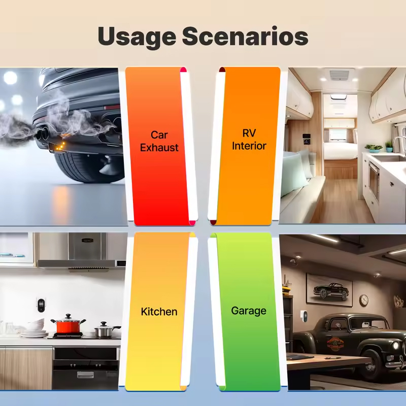 Moes karbonmonoksiddetektor støpsel-i lcd-skjerm 3 -i- 1 co- sensor temperatur- og fuktighetssensor innebygd alarmlydvarsling