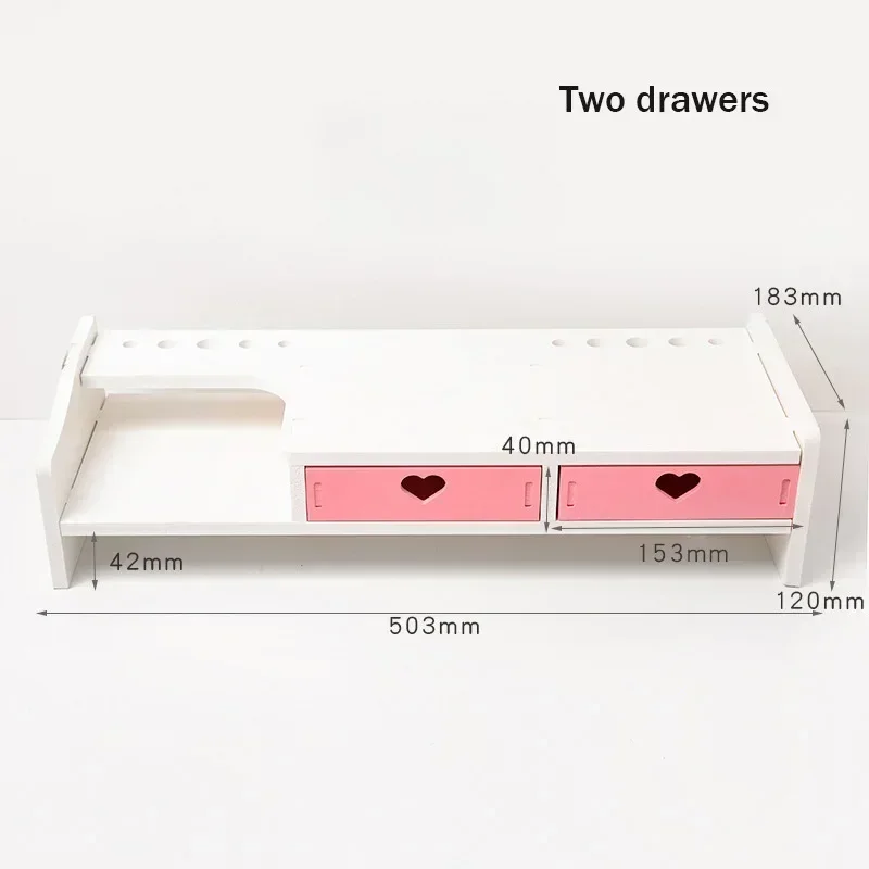 Ins Desktop Elevation Stand Met Laden Student Bureau Opbergrek Multi-Functionele Display Rack Thuis Kantoor Bureau Accessoires: WHITE