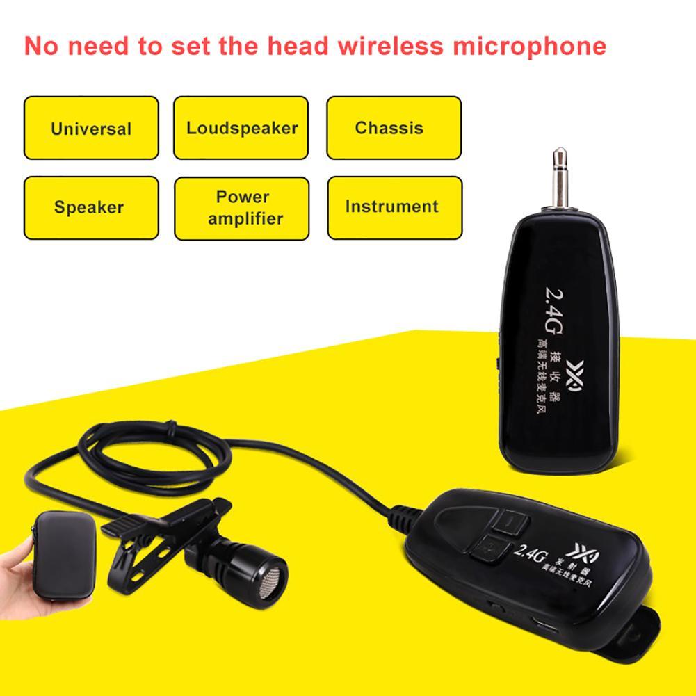 2.4G Draadloze Microfoon Handsfree Clips-On Kraag Mic Microfoons Automatch Condensator Microfoons Draadloze Headset Microfoons