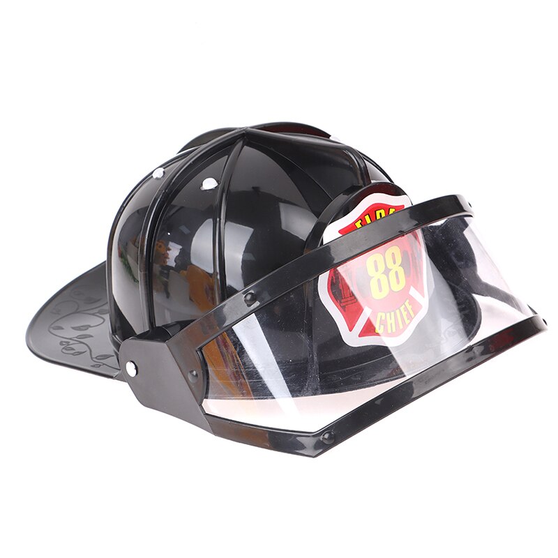 Kids Fireman Helmet Firefighter Hats Fancy Dress Accessories Kids Halloween Party Role Play Toys Yellow: Black