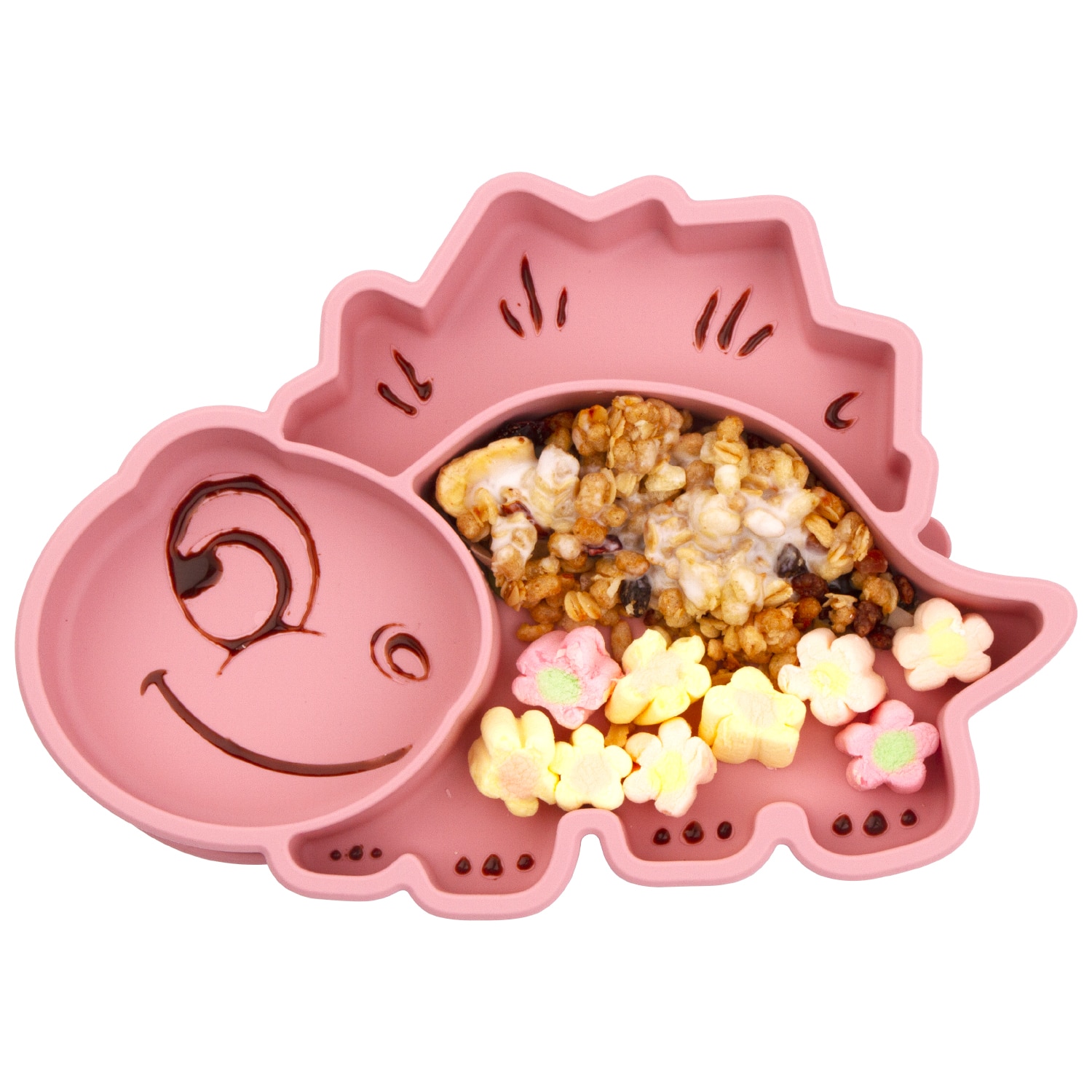 Platos de silicona de grado alimenticio platos de dinosaurio platos de cena para niños para autoalimentación de niños pequeños