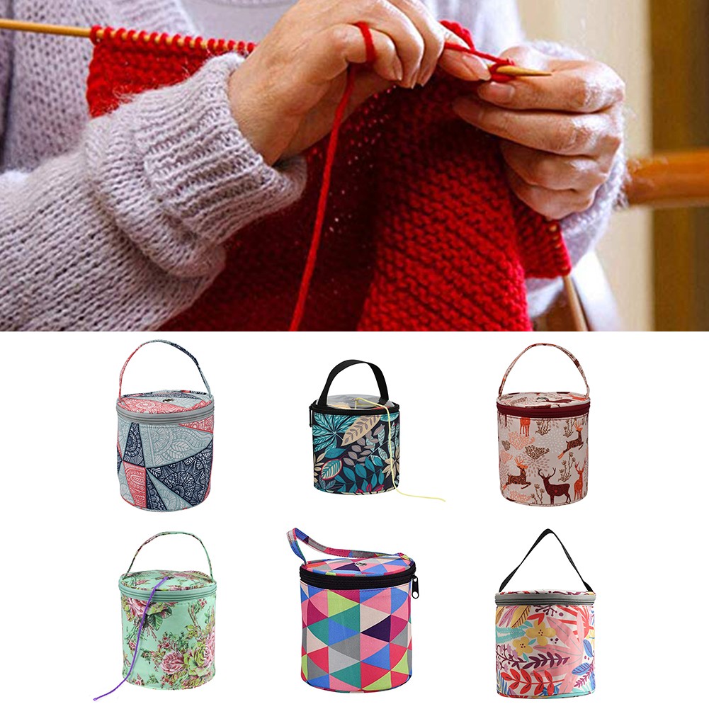 1PC Wool Yarn Bag Knitting Bag Oxford Cloth Crochet Organizer Yarn Knitting Tote Bag For Crochet Hook Knitting Needles Yarn Ball