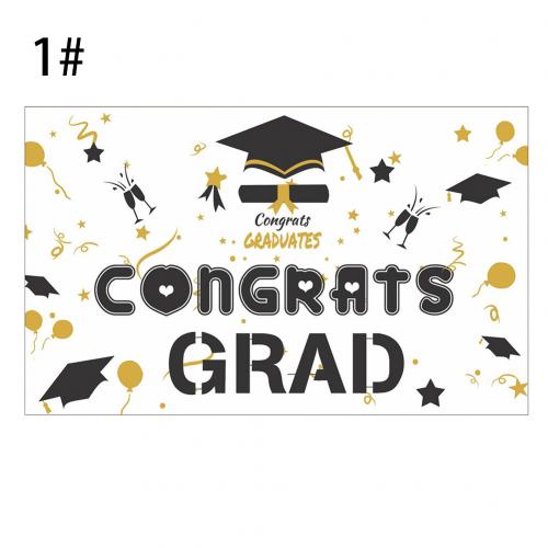 Graduation Backdrop Class of Congrats Grad Caps Background Party Decoration: 1