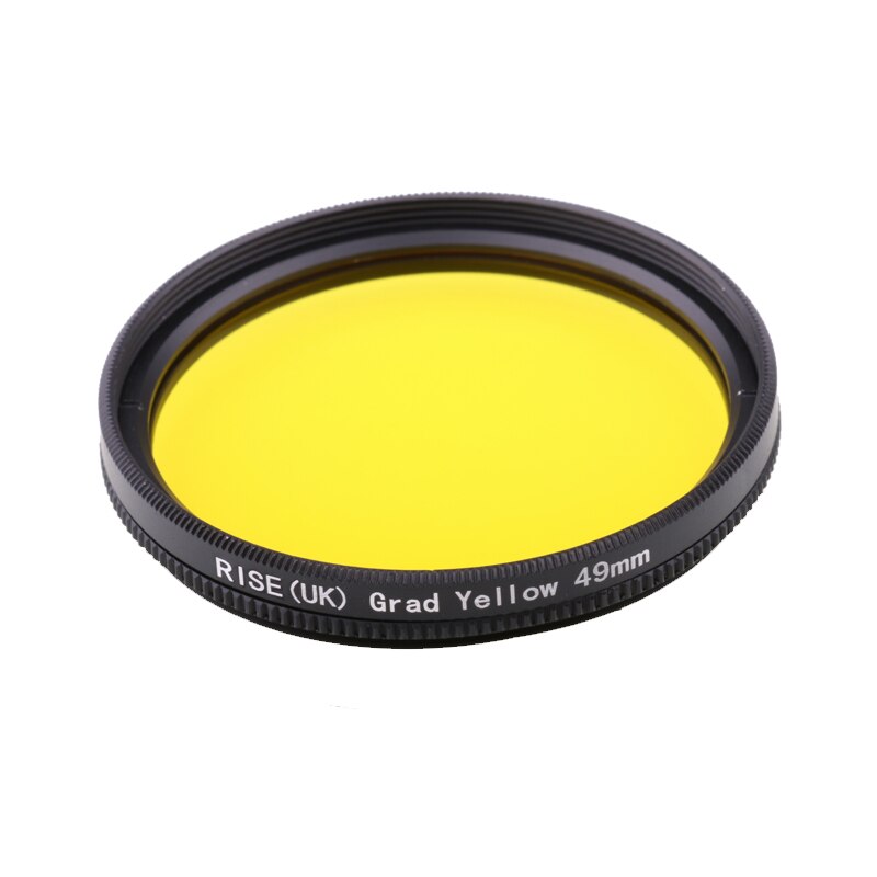 Camera Filters Volledige 49mm Kleur Filters voor bruin Oranje Roze Rood Geel Grijs Blauw Groen Paars Voor DSLR Camera: FULL yellow