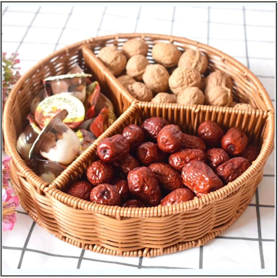 PE imitation rattan basket snack split basket bread basket supermarket display basket fruit and vegetable candy storage basket
