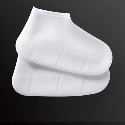 Praktische Silikon Wasserdichte Schuh Abdeckung unisex Schuhe Protektoren Regen Stiefel für drinnen draussen Regnerischen Tage Schuh Abdeckung Zubehör: Weiß / M