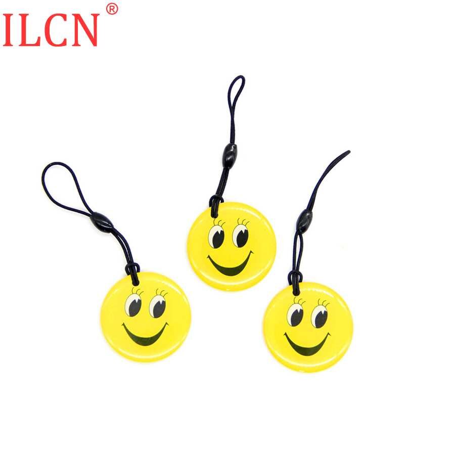 Uid S50 1K 13.56Mhz Veranderlijk Herschrijfbare Nfc Card Circulaire Dropping Lijm Cartoon Trinket Sleutelhanger Fob Token Tag rfid Key Card 1: 3pcs Random Color