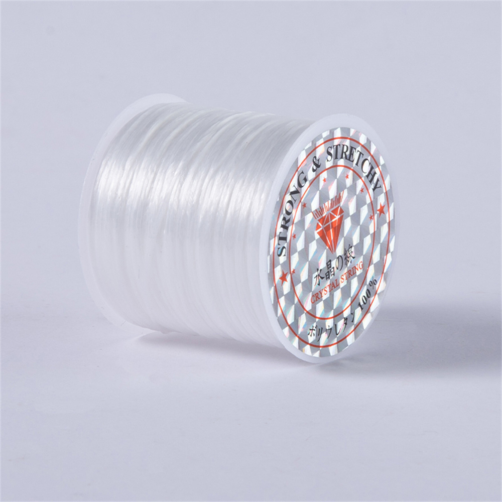 1 Roll/Lot 60M Sterke Elastische Kristal Kralen Koorden Voor Armband Ketting Stretch Draad Koord String Diy Sieraden Maken: WHITE