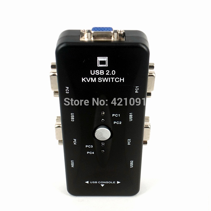 4 porttia vga/svga usb 2.0 kvm kytkin pc laatikko 1 sarja näppäimistö hiiri ohjaus 4 tietokonetta monisynkronoitujen näyttöjen jakamistyökalu 1920*1440