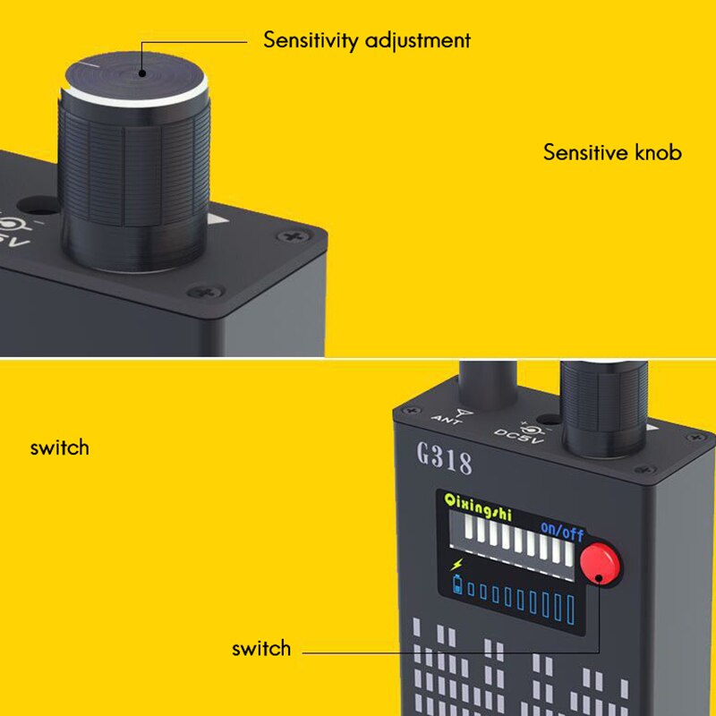 Detector inalámbrico G318, Detector de señal antiespía y antideslizante para cámara, antirastreo y anticoito, enchufe europeo