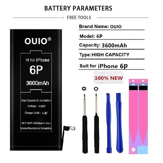 Original iPhone 6 7 8 Plus XR XS MAX Handy Batterie Für iPhone 5 5S 5SE 6S X Hohe Kapazität Ersatz Batterie: For iPhone6P