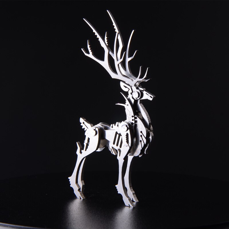 Elk/Dragon Animal Stainless Steel 3D Metal Kits Puzzle Assembling Model Birthday Decoration Collection Toy: HY001