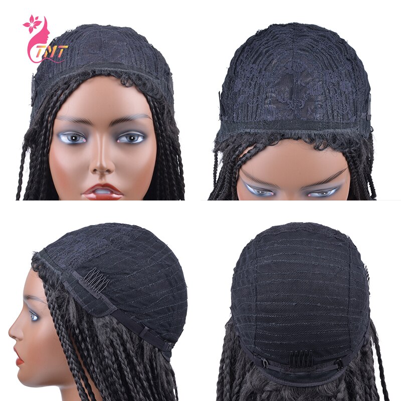 Peruca trançada reta longa da trança da caixa sintética das perucas para preto 26 wig wig peruca trançada pura artesanal