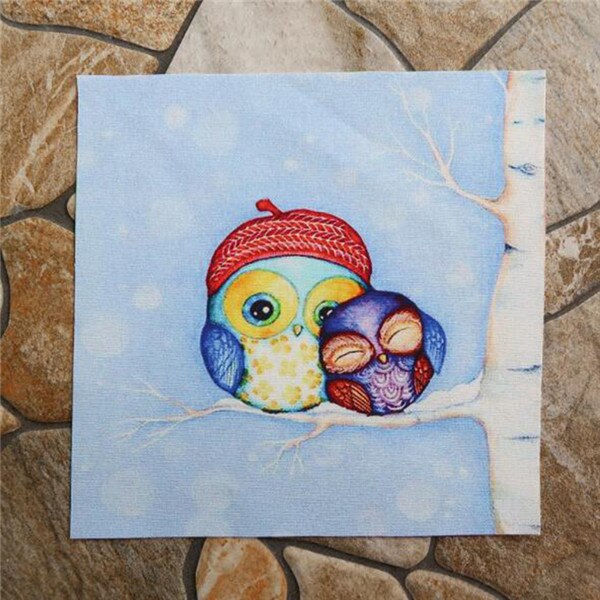 20*20cm Lovely Owl Pattern Patchwork Cotton Fabric Scrapbooking Cloth For Handmade: FA190001-10