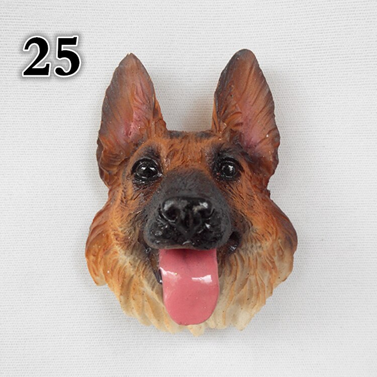 Realistic Pet Dog Fridge Magnets Resin Strong Magnet Refrigerator Stickers Souvenir Cartoon Fridge Sticker Decor: 25