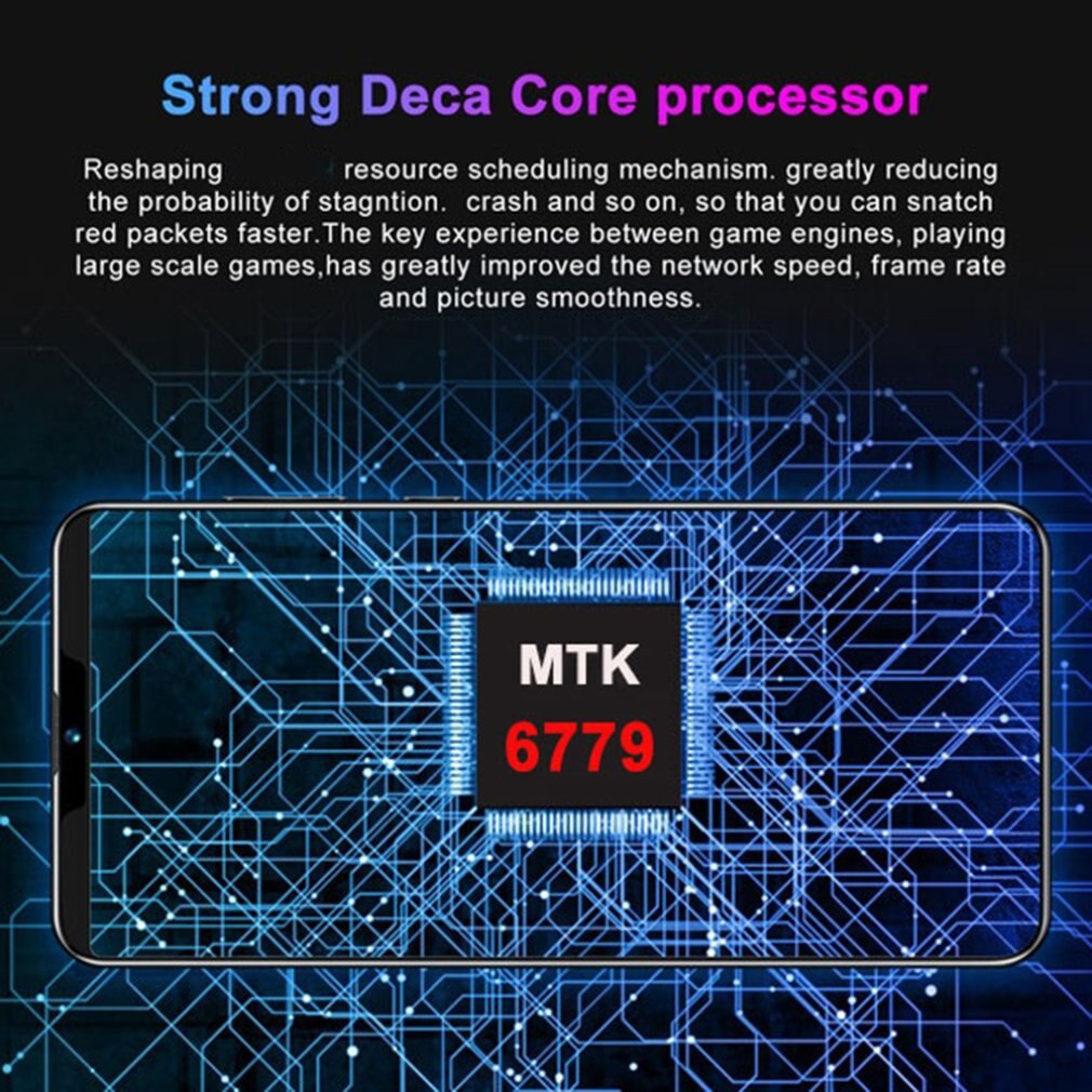 S20 Pro Smartphone 5.8 Inch Screen Smartphone 512M+4G Android Smartphone 3D Glass Plated Back Cover Blue