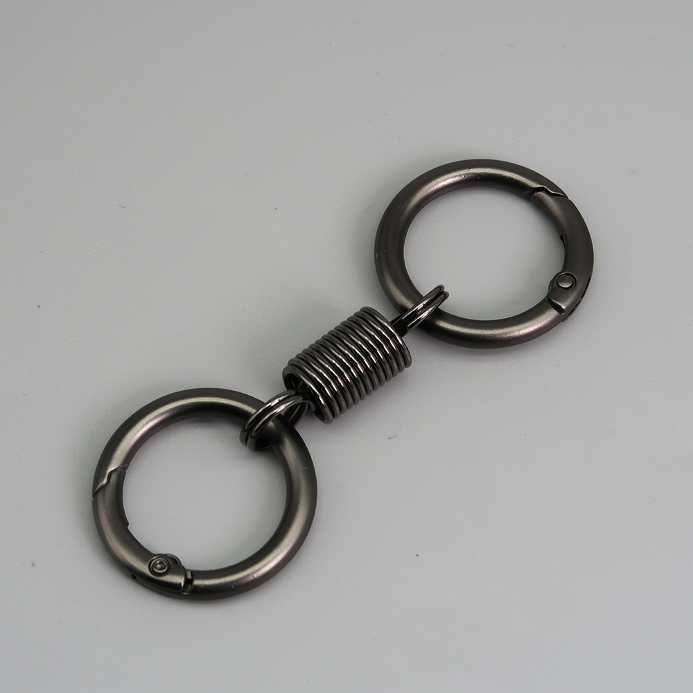 Männer Doppel Ring Schlüsselbund Metall Taille Schnalle Auto Schlüssel Halfter Anhänger draussen Karabiner Klettern Werkzeug Angeln Schlüsselring Geschäft: Lila