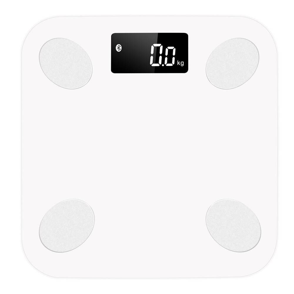 Bluetooth Scales Floor Body Weight Bathroom Scale Smart Backlit Display Scale Body Weight Body Fat Water Muscle Mass BMI: White
