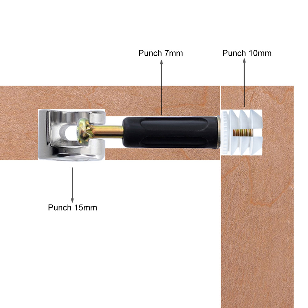 3 In 1 Cam Fitting Desk Furniture Connector Set Home For Cabinet Wardrobe Screw With Dowel Easy Install Eccentric Wheel Drawer