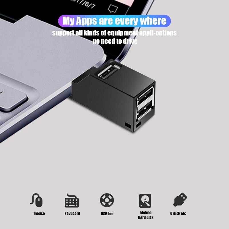 Draadloze 3 In 1 Usb 3.0 Hub Voor Laptop Adapter Pc Computer Usb 2.0 Charge Hub 3 Poorten Notebook Splitter dell Lenovo Accessoires
