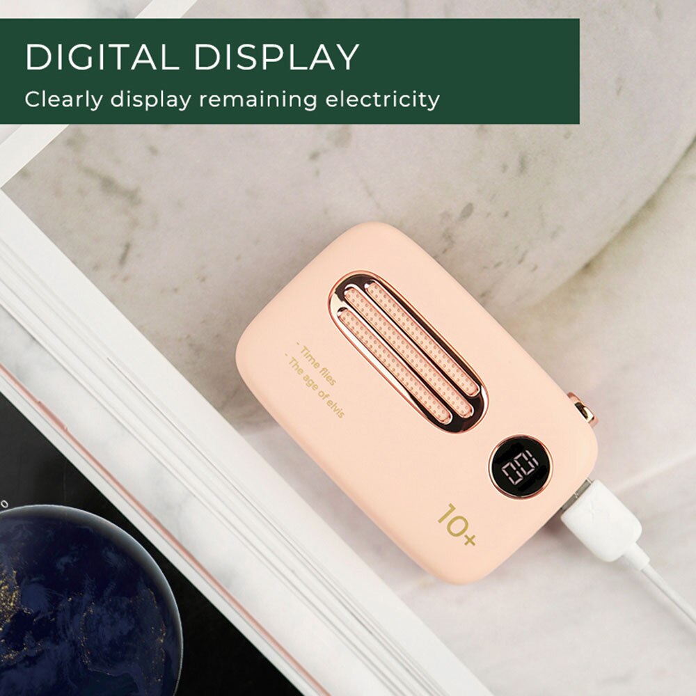 Floveme powerbank 10000 mah externer akku, tragbar, retro, schnellladefunktion, niedliche powerbank, handy-akku für iphones