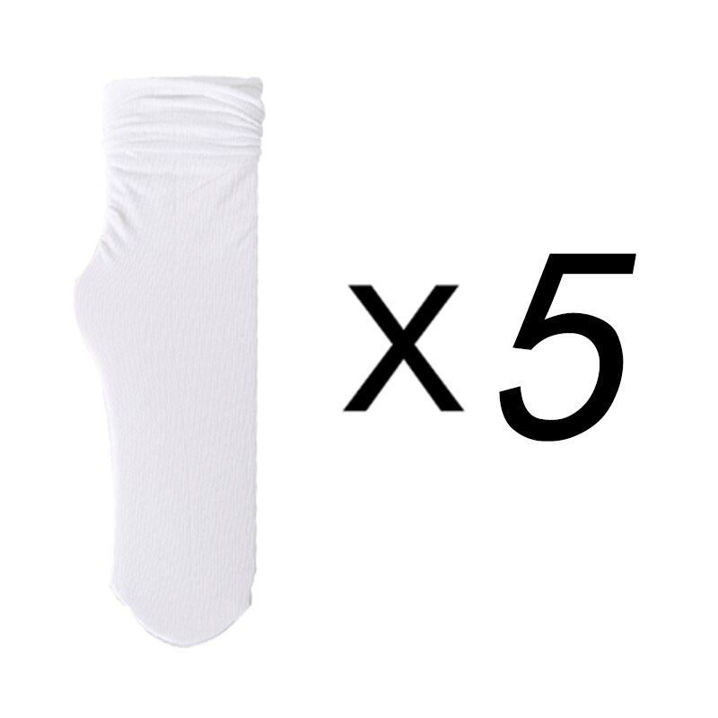 5 pares mulheres meias altas macias, velet soltas alças, meias fortes para meninas respiráveis meias masculinas um tamanho unissex: white