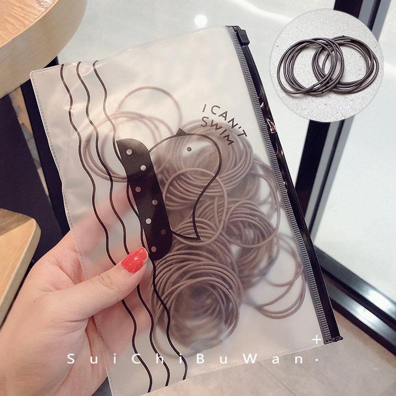 100 Uds. Banda elástica para el cabello para mujer, coleteros, sombreros, bandas de goma, diadema para niñas, accesorios para el cabello FS-008: Oro