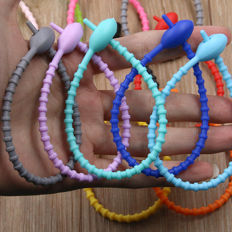 10 Teile/los 13 Farbe Silikon Wiederverwendbare Tasche Krawatten Twist Draht Befestigen Kabel Postleitzahl Krawatte Headset Daten Linie Universal- Magie