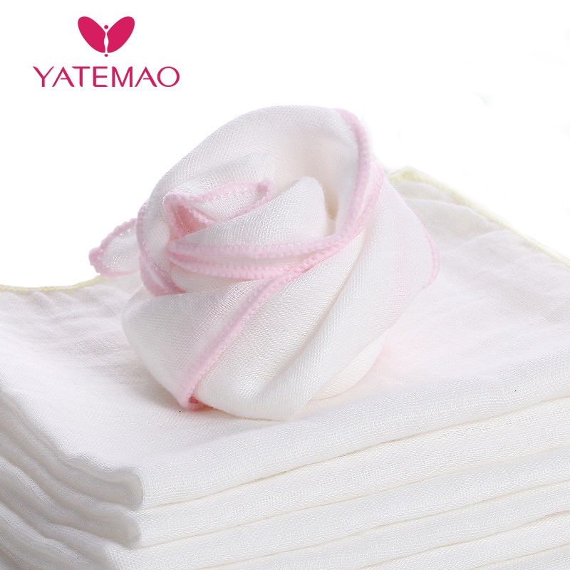 Yatemao 3 Pcs Pasgeboren Baby Voeden Handdoek Kinderen Kleine Zakdoek 100% Katoen Gaas Handdoek Voeden Vierkante Handdoeken