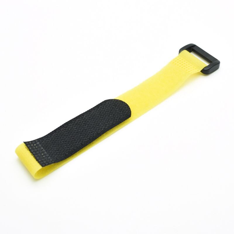 Zelfsluitende Gesp Type Stropdassen Verstelbare Herbruikbare Nylon Flexibele Stof Klittenband Kabelbinder: yellow