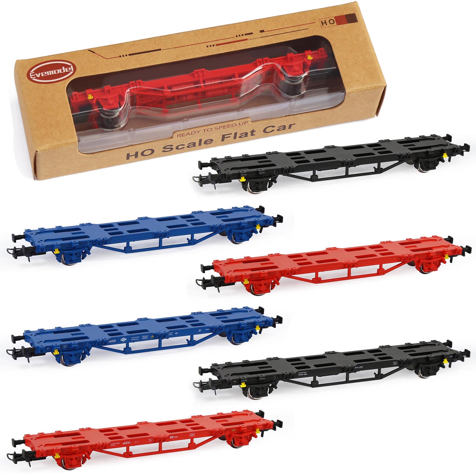 1pc Model Trains Wagons HO Scale 1:87 Flat Car Rolling Stock C8761