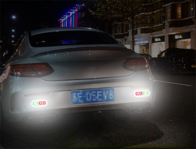 2 stuks reflecterende pijlstickers voor autodecoratie, krassenmodificatie, nachtveiligheid, kleurrijke waarschuwingstape, gemaakt met 3m