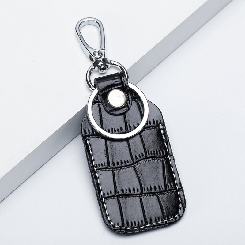 Pu Lederen Card Cover Voor Starline S96 Alarm Tag Intercom Sleutel Toegang Entree Kaart Set Autosleutel Houder Guard Kaart protecter: black rectangle