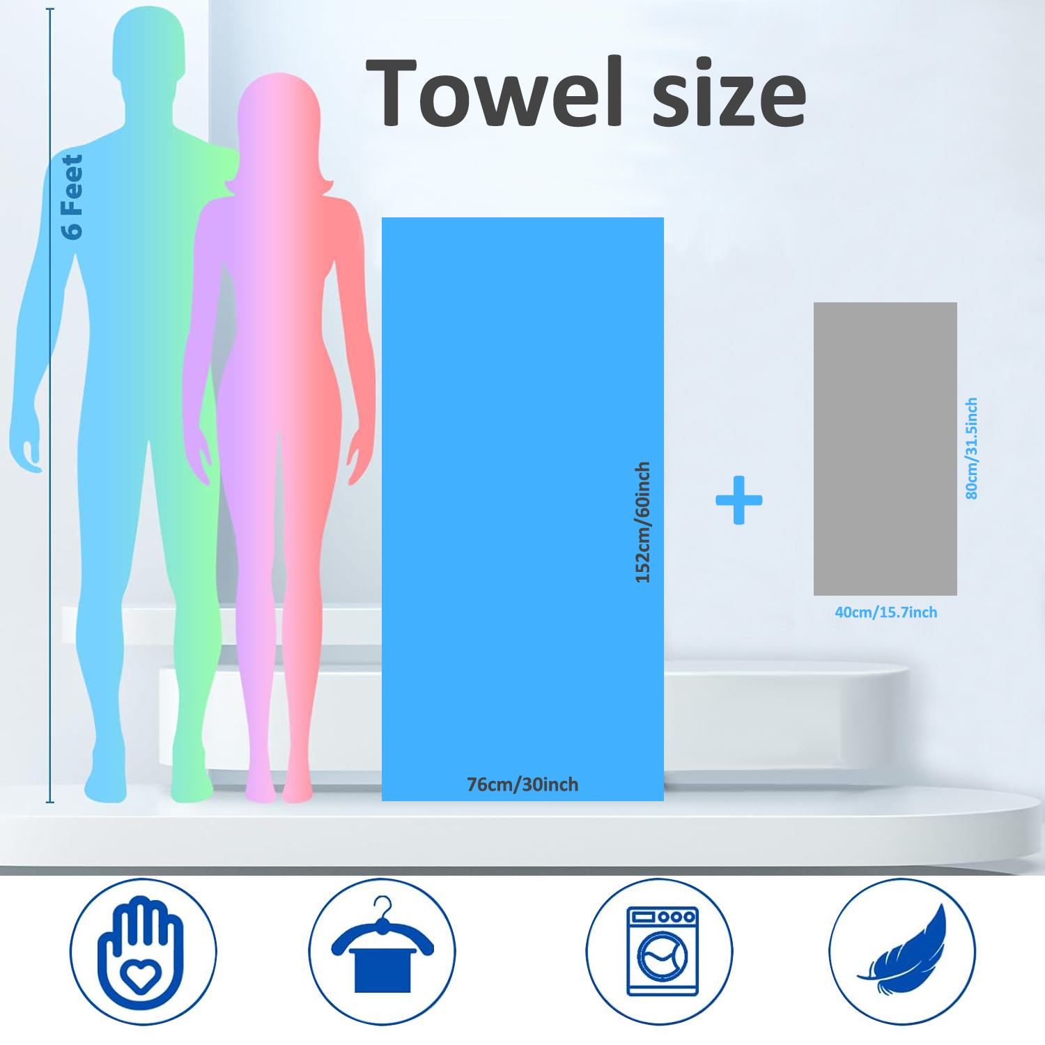 2-er- Pack mikrofaser-schnelltrocknungshandtücher: kompakt, weich, leicht und Ideal für Camping, wandern, fitnessstudio, Yoga, Strand, Sport und schwimmen.