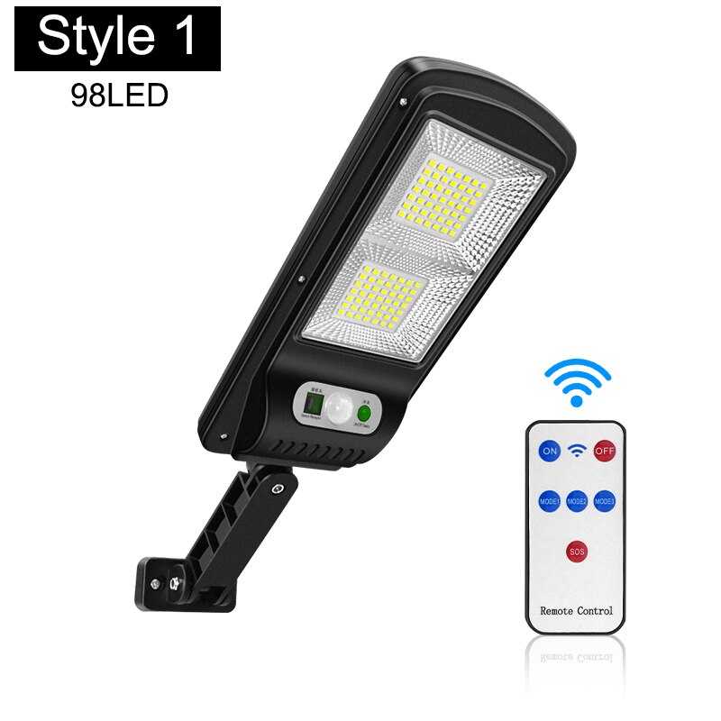 120/98 led Solar Lights Outdoor Wireless COB Solar Motion Sensor Security Lamp with 3 Lighting Modes for Garden Street Deck: style 1