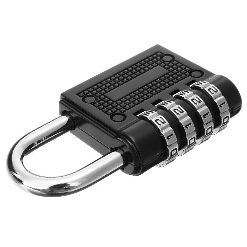 76*40*13mm Heavy Duty 4 Dial Digit Combination Lock Weatherproof Security Travel Padlock Outdoor Gym Safely Code Lock Black