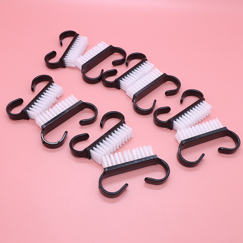 50/100pcs Nail Brushes Solid Black Mini Goat Horn Scrubber Soft Remove Dust Plastic Manicure Pedicure Nail Art Cleaning Brush