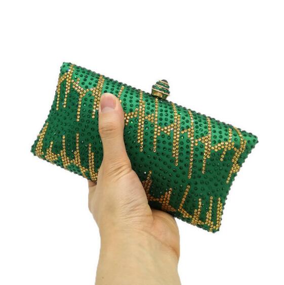 Green Emerald Crystal Evening Clutch Tassen Wedding Bag Vrouwen Diamanten Cocktail Party Keten Schouder Handtassen MIL0912