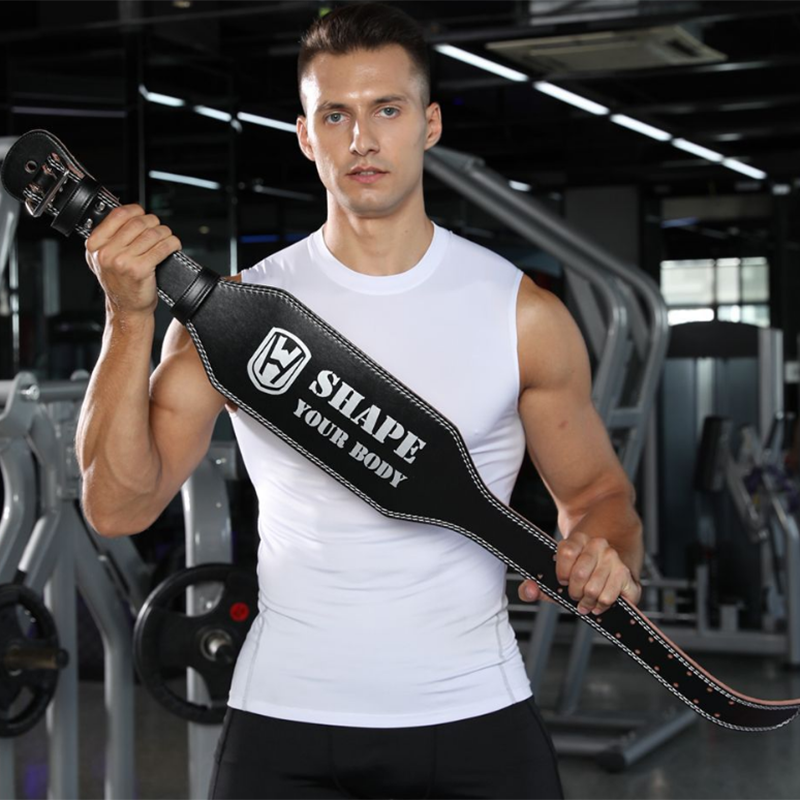 Wosweir-herr midjeskyddsbälte i pu-läder styrketränings- och träningsutrustning tyngdlyftningsutrustning