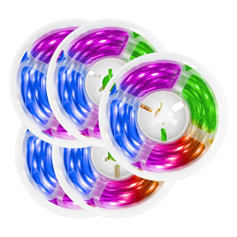 10Ft/ RGB LED Strip Lights Bluetooth app Controlled LEDs Music Sync Color Changing Built-in Mic Sensitive Color Changing: 5pcs