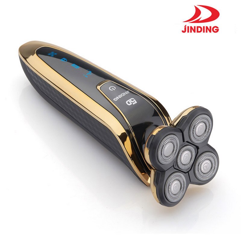 JINDING 5 Heads Washable Rechargeable Electronic Shaver Triple Blade Electric Shaving Razors Men Face Care 5D Floating RQ5580