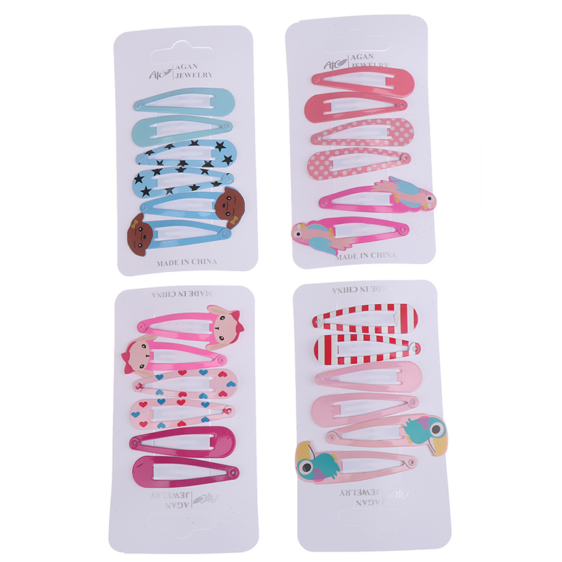 6PCS Candy Kleur Mooie Cartoon Dieren Type Metalen Meisjes Haarspelden Haar Clip Kinderen Hoofddeksels Kinderen Accessoires Baby BB Clips