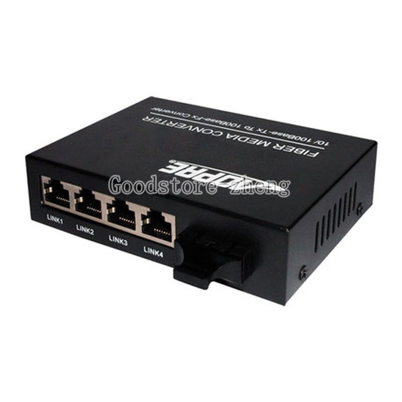 Fiber Optical Media Converter with 4 RJ45 2 SC fiber port for HD Camera