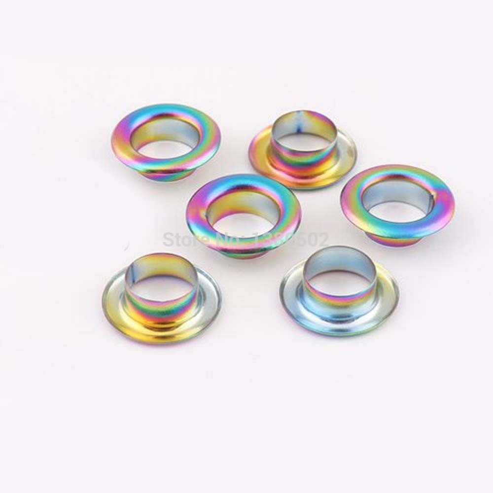 30 Stks/partij Regenboog Kleur Top 17 Mm Buitenste Metalen Grommet Oogjes Met Wasmachine Voor Kledingstuk Riem Diy Accessoires