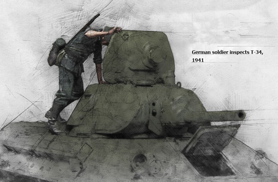1/35 Schaal Hars Cijfers Model Duitse soldaten inspecteren T-34 1 figuur GK156 Ongemonteerd unpainted