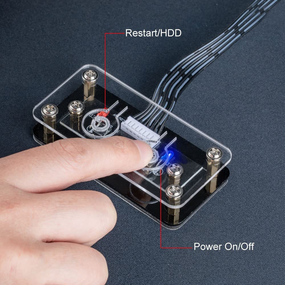 Interrupteur d&#39;alimentation externe pour ordinateur de bureau, bouton d&#39;alimentation + bouton de redémarrage, bouton d&#39;alimentation pour boîtier PC